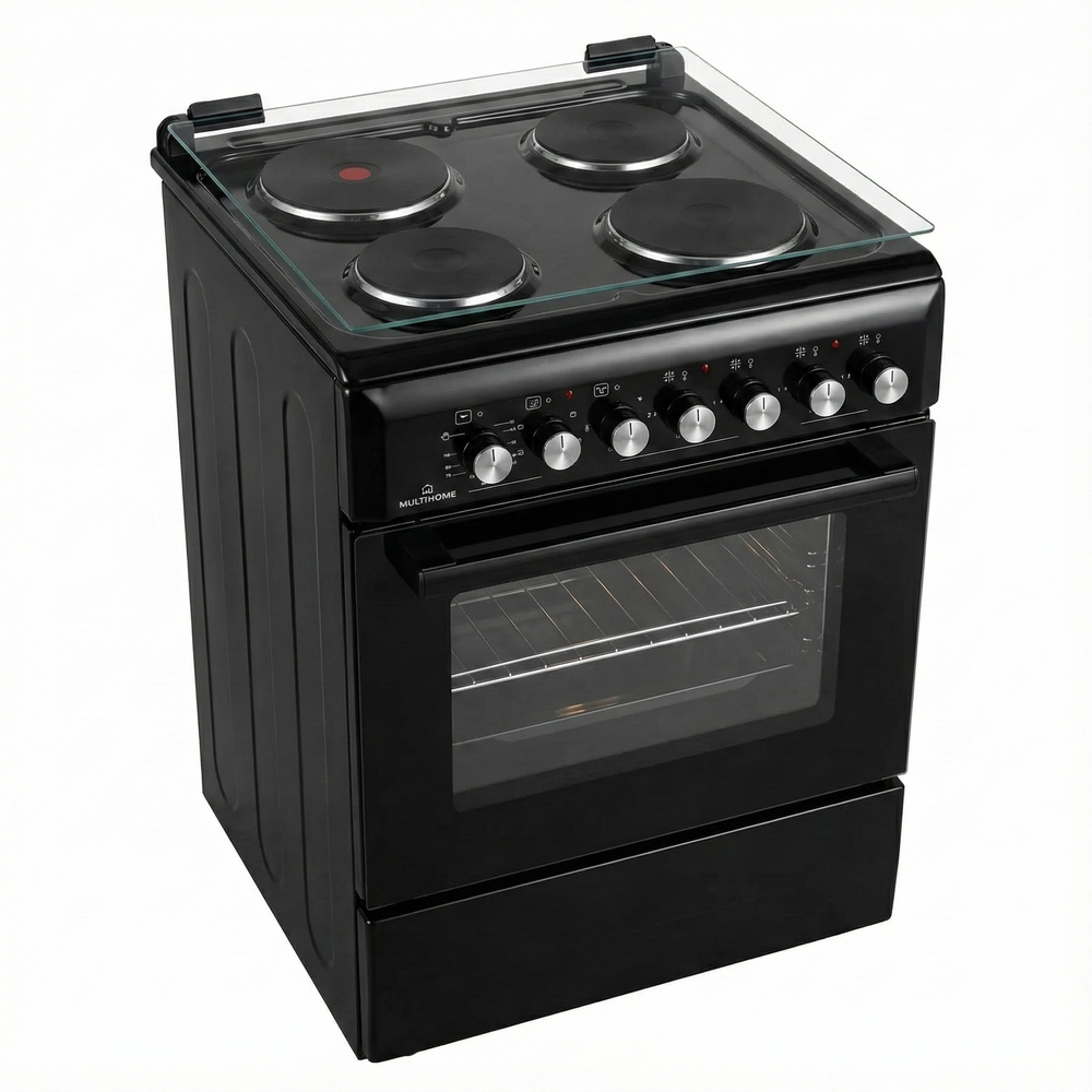 MULTIHOME MH-6149 Ηλεκτρική Κουζίνα 60cm με Εμαγιέ Εστίες Μαύρο