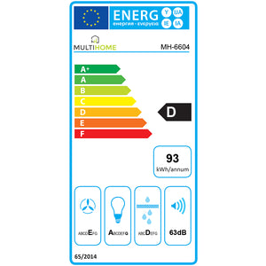 MULTIHOME MH-6604 Απορροφητήρας Καμινάδα 90cm Λευκό