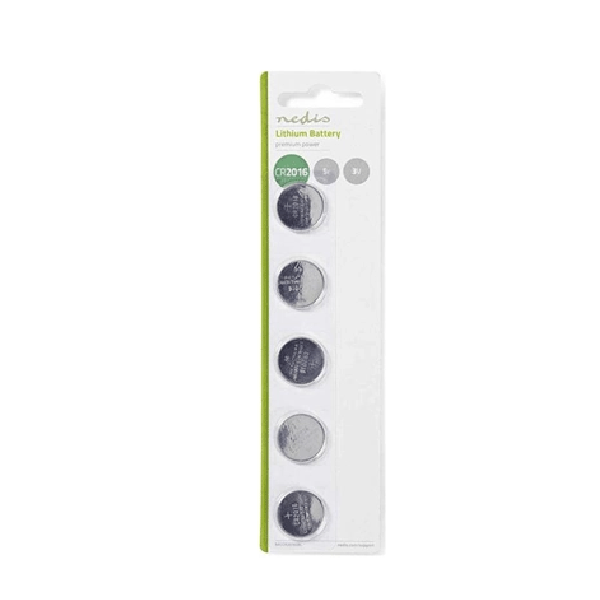 <h2>NEDIS BALCR2016BL ΜΠΑΤΑΡΙΑ</h2>
<b>Χαρακτηριστικά</b>
<ul>
 	<li>Συσκευασία: blister 5 τεμαχίων</li>
 	<li>Οι μπαταρίες είναι πακεταρισμένες σε ξεχωριστό τμήμα στο blister</li>
 	<li>Τύπος: Μπαταρία κουμπί</li>
 	<li>Τάση: 3V</li>
 	<li>Κωδικός IEC: CR2016</li>
 	<li>Διάμετρος: 20mm</li>
 	<li>Ύψος: 16mm</li>
</ul>Μπαταρία λιθίου Nedis (κουμπί) CR2016 3V