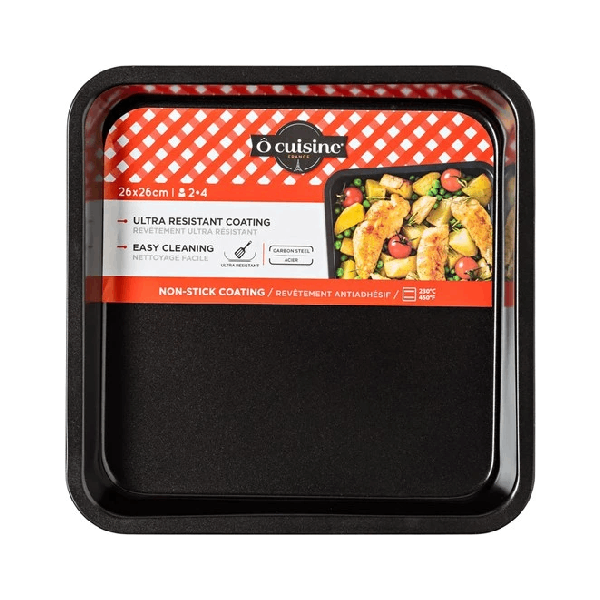 <h2>OCUISINE ΤΑΨΙ ΟΡΘΟΓΩΝΙΟ ΜΕΤΑΛΙΚΟ 26x2624</h2>
<header class="section__header"><hgroup class="section__hgroup">
<h2 class="section__title">Χαρακτηριστικά</h2>
</hgroup></header>
<div id="item-specs-wrapper">
<div id="item-specs-main">
<div class="specs-container" data-scope="all">
<div class="specs-group">
<dl data-in-sample="0 " data-type="list" data-feature-id="3823">
 	<dt>Σχήμα</dt>
 	<dd>Τετράγωνα</dd>
</dl>
<dl data-in-sample="0 " data-type="list" da