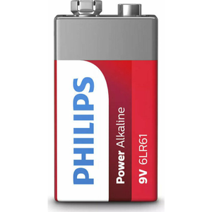 <h2>PHILIPS POWER ALCALINE 6LR61P1B 9V ΜΠΑΤΑΡΙΑ</h2>Αλκαλική μπαταρία της Philips μεγέθους 9V