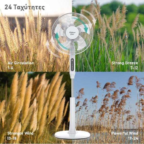 <h2>PRIMO PRSF-80614D ΑΝΕΜΙΣΤΗΡΑΣ ΟΡΘΟΣΤΑΤΗΣ 30W ΜΕ ΤΗΛΕΧΕΙΡΙΣΤΗΡΙΟ</h2>
<div class="simple-description js-description-html">
<ul>
 	<li>Ρυθμιζόμενο ύψος από 1.10cm έως 1.35cm</li>
 	<li>Αθόρυβη λειτουργία στη χαμηλή ταχύτητα</li>
 	<li>Χρονοδιακόπτης 15 ωρών</li>
 	<li>Μοντέρνος σχεδιασμός</li>
 	<li>Στιβαρή βάση στήριξης</li>
 	<li>Ισχύς 30W</li>
</ul>
<