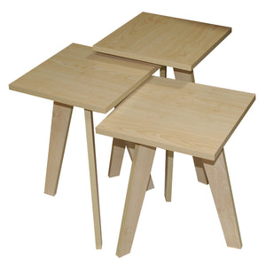 Τραπεζάκια ζιγκόν σετ 3τμχ Romeo εκρού S272 52x34x34