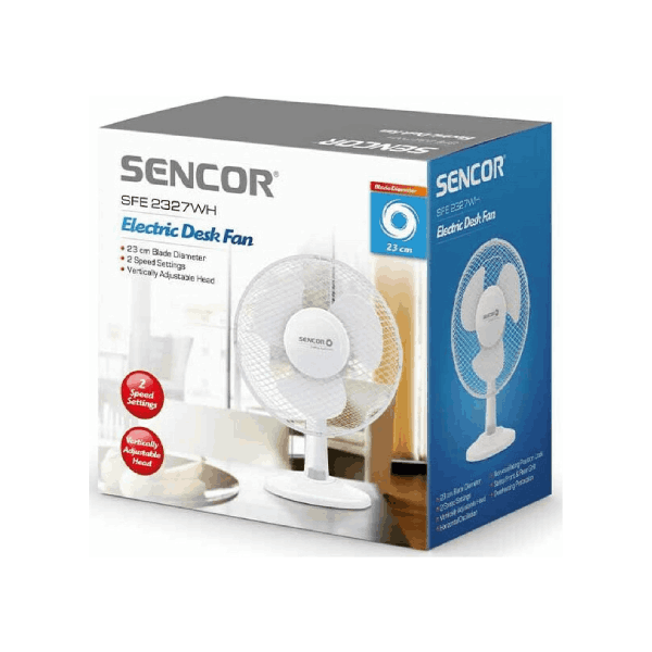 <h2>SENCOR SFE2327WH ΑΝΕΜΙΣΤΗΡΑΣ ΕΠΙΤΡΑΠΕΖΙΟΣ 30W Διαμέτρου 23cm</h2>
Ο στρογγυλός ανεμιστήρας της εταιρείας Sencor είναι ένας συμβατικός ανεμιστήρας χωρίς ορθοστάτη