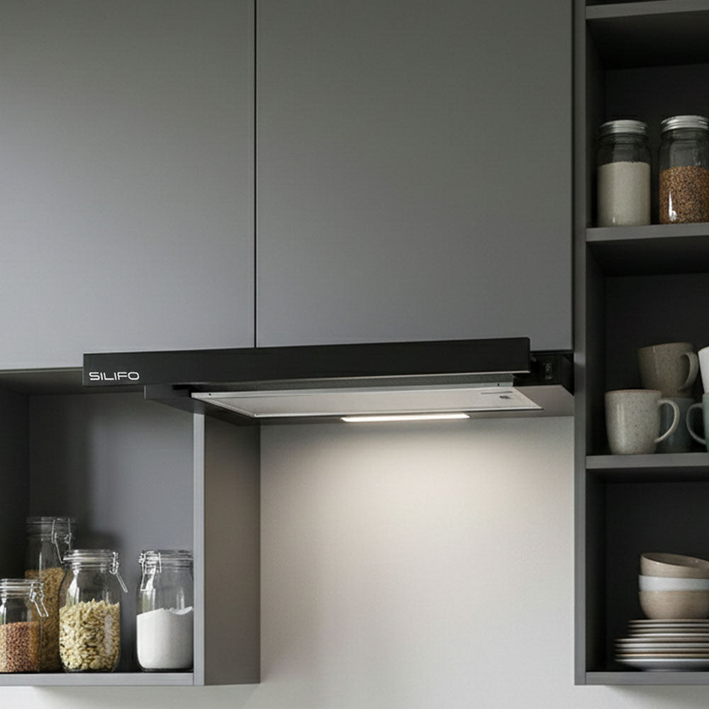 SILIFO SF6665 Απορροφητήρας Συρόμενος 60cm Μαύρο (4 Έτη Εγγύηση)