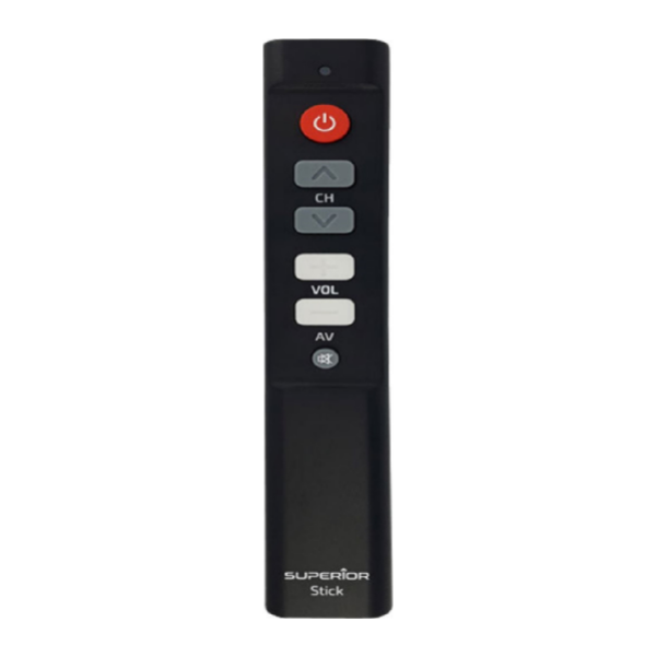<h2>SUPERIOR UNIVERSAL STICK ΤΗΛΕΧΕΙΡΙΣΤΗΡΙΟ</h2>
Universal τηλεχειριστήριο με λειτουργία εκμάθησης (LEARN).

Προγραμματίζεται χειροκίνητα από το γνήσιο τηλεχειριστήριο μέσω της λειτουργίας εκμάθησης πλήκτρων LEARN. Η διαδικασία είναι απλή και απαιτεί το πολύ ένα λεπτό.

Κατάλληλο για 1 τηλεόραση
Μεγάλ
