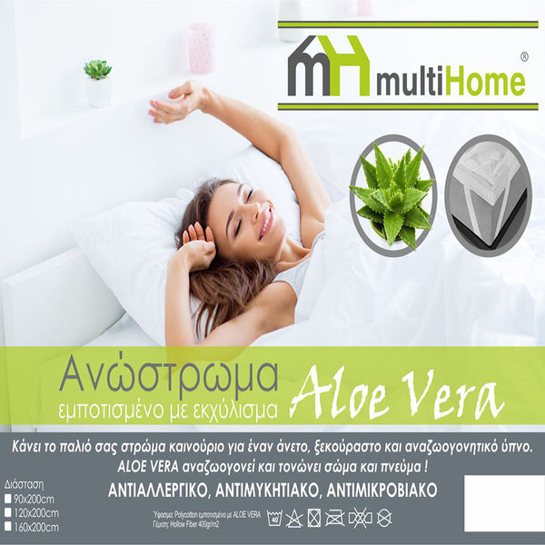 Ανώστρωμα MULTIHOME Εμποτισμένο Με Αλόη Και Λάστιχα 90x200εκ