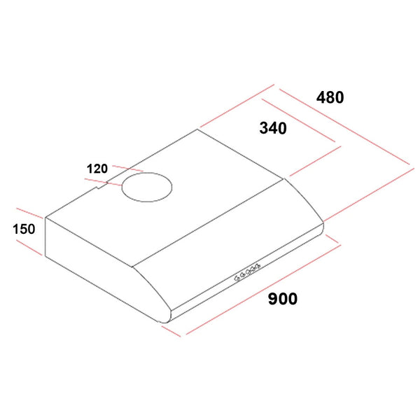 MULTIHOME MH-6685 Απορροφητήρας Ελεύθερος 90cm Μαύρο 2 Μοτέρ