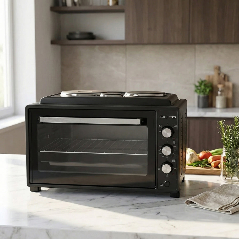 SILIFO SF2310 Ηλεκτρικό Φουρνάκι με 3 Εστίες Μαύρο 45lt